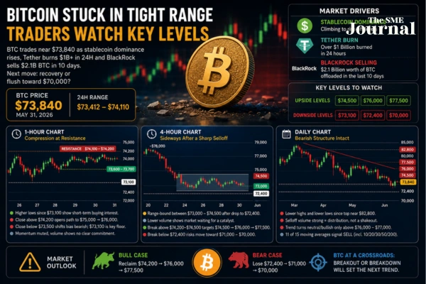 Bitcoin Stuck in Tight Range as Traders Watch Key Levels Amid Mixed Market Signals